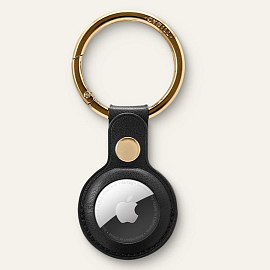 Чехол для AirTag кожаный Spigen Cyrill Basic черный