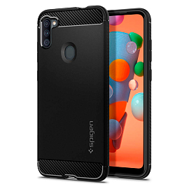 Чехол для Samsung Galaxy A11 гелевый Spigen SGP Rugged Armor черный