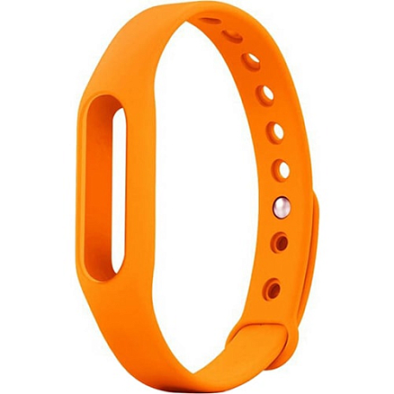 Сменный браслет для Xiaomi Mi Band силиконовый оранжевый