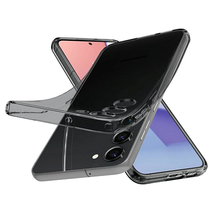 Чехол для Samsung Galaxy S23 гелевый ультратонкий Spigen Liquid Crystal прозрачный черный