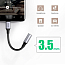 Переходник Type-C - 3,5 мм (папа - мама) 10 см Ugreen AV161 черный