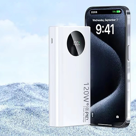 Внешний аккумулятор K30 с дисплеем 20000мАч (2 x USB, Type-C, microUSB, быстрая зарядка, 22.5Вт) белый