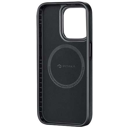 Чехол для iPhone 15 Pro гибридный Pitaka MagEZ 4 1500D черно-серый