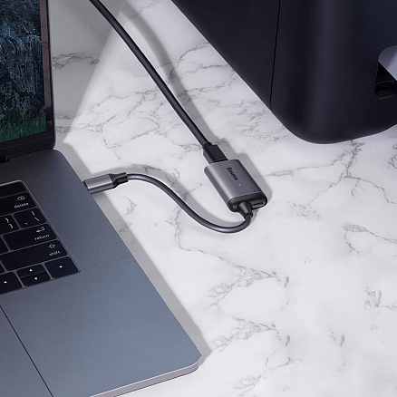 Переходник Type-C - Mini DisplayPort, Type-C PD Baseus Enjoyment серый