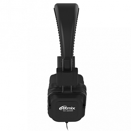 Наушники Ritmix RH-605M накладные с микрофоном складные черные