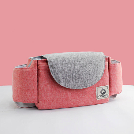 Сумка на коляску Ankommling LD47 серо-розовая