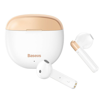 Наушники TWS беспроводные Bluetooth Baseus Encok W2 AirNora вкладыши с микрофоном белые