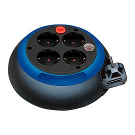 Сетевой фильтр на 4 розетки на катушке длина 3 м Brennenstuhl Comfort-Line CL-S черно-синий