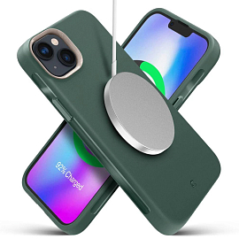 Чехол для iPhone 14 гелевый Spigen Cyrill Ultra Color MagSafe зеленый