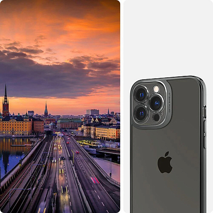Чехол для iPhone 13 Pro гелевый Spigen Optik Crystal прозрачно-серый