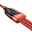 Кабель USB, Type-C - Lightning, MicroUSB, Type-C 1,2 м 5A 100W плетеный Baseus Flash (быстрая зарядка Huawei, PD, QC) оранжевый 