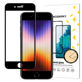 Защитное стекло для iPhone 7, 8, SE 2020, 2022 на весь экран противоударное Wozinsky Full Glue черное