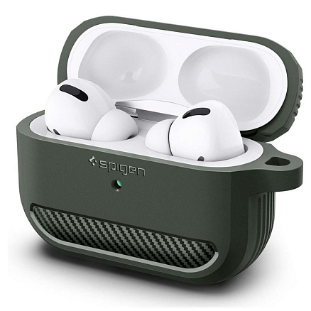 Чехол для наушников AirPods Pro, Pro 2 гелевый Spigen Rugged Armor хаки