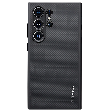 Чехол для Samsung Galaxy S24 Ultra кевларовый тонкий Pitaka MagEZ Pro 4 черно-серый