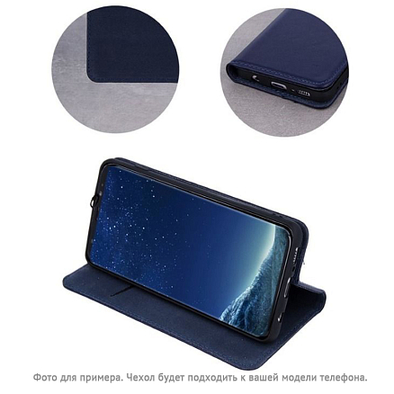 Чехол для Samsung Galaxy A02s из натуральной кожи - книжка GreenGo Smart Pro темно-синий