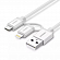 Кабель USB - MicroUSB, Lightning 1 м 2.4А MFi Ugreen US165 серебристый