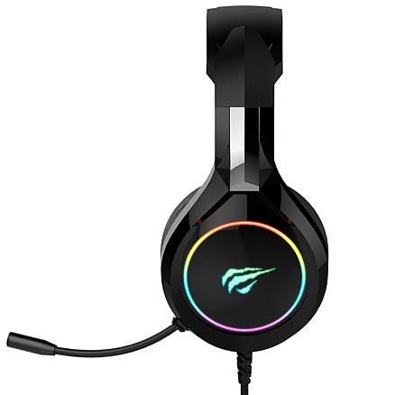 Наушники HV-H2232D полноразмерные с микрофоном и RGB подсветкой игровые черные