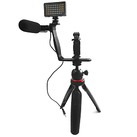 Набор для блогера: мини-штатив, микрофон и подсветка 100BTF BM168