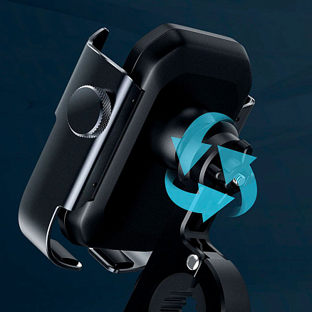 Держатель на руль велосипеда или мопеда для телефона до 6.5 дюйма Baseus Armor черный