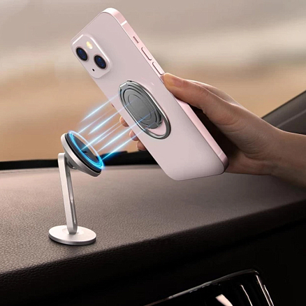 Держатель для телефона на палец Baseus Rails серебристый