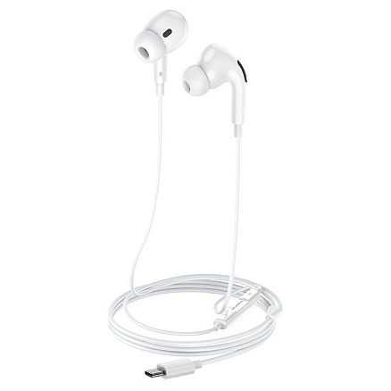 Наушники Borofone BM30 Pro в разъем Type-C вакуумные с микрофоном белые