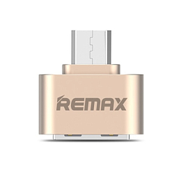 Переходник MicroUSB - USB хост OTG компактный Remax золотистый