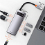 Хаб (разветвитель) Type-C - 3 х USB 3.0, HDMI 4K, Ethernet Baseus Metal Gleam серый
