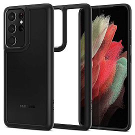 Чехол для Samsung Galaxy S21 Ultra гибридный Spigen Ultra Hybrid прозрачно-черный матовый