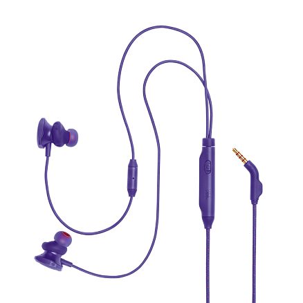 Наушники JBL Quantum 50 вакуумные с микрофоном игровые фиолетовые