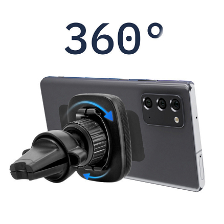 Держатель автомобильный в решетку обдува магнитный Rocket Fix черный