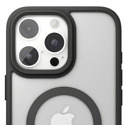 Чехол для iPhone 16 Pro гибридный с подставкой VLP Reels Magsafe прозрачно-черный