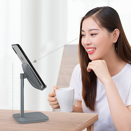 Подставка для телефона или планшета до 10 дюймов SeenDa AS015 темно-серая