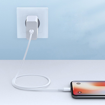 Кабель Type-C - Lightning для зарядки 0.5 м 3А 18W MFi Ugreen US171 (быстрая зарядка PD) белый