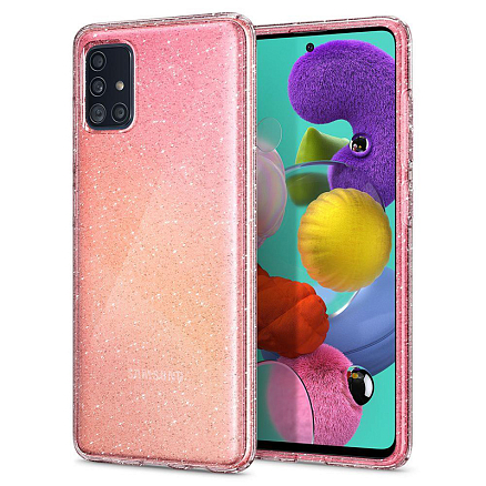 Чехол для Samsung Galaxy A51 гелевый с блестками Spigen SGP Liquid Crystal Glitter прозрачный