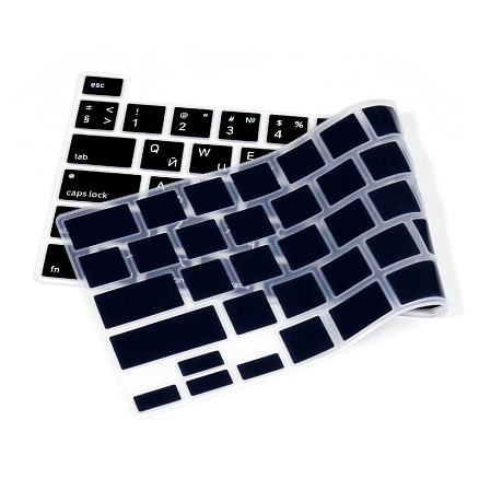 Накладка на клавиатуру защитная для Apple MacBook Pro 16 Touch Bar A2141 USA (русские буквы) черная
