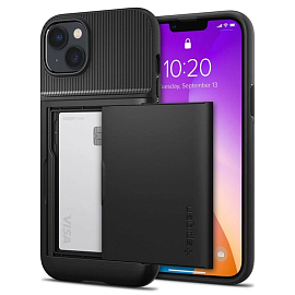 Чехол для iPhone 14 Plus гибридный со слотом для карты Spigen Slim Armor CS черный