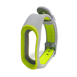 Сменный браслет для Xiaomi Mi Band 3 и Mi Band 4 силиконовый Nova Weaving серо-салатовый