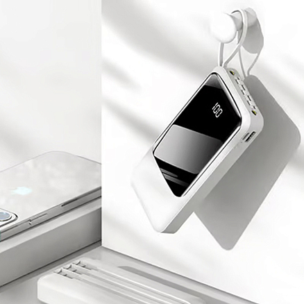 Внешний аккумулятор PowerBank DX64S 20000мАч (USB, Type-C, MicroUSB, Lightning) белый