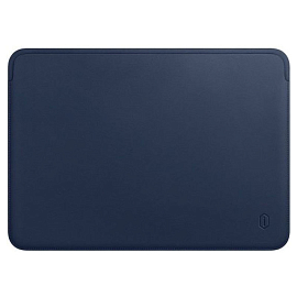Чехол для Apple MacBook Pro 13 Touch Bar A1706, A1989, A2159, A2251, A2289, Pro 13 A1708 кожаный футляр WiWU Skin темно-синий