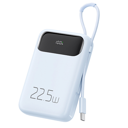 Внешний аккумулятор McDodo MC-3244 с встроенным кабелем Type-C 10000мАч (USB, Type-C, Lightning, 22.5 Вт) голубой