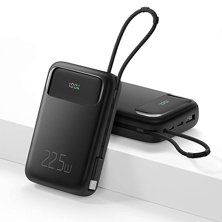 Внешний аккумулятор McDodo MC-3243 с встроенным кабелем Type-C 10000мАч (USB, Type-C, Lightning, 22.5 Вт) черный