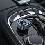 FM модулятор (трансмиттер) автомобильный с громкой связью, USB QC для зарядки и кабелем Type-C + Lightning Hoco E74 серый