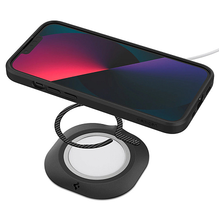 Наклейка на телефон для магнитного держателя MagSafe Spigen OneTap карбоновая