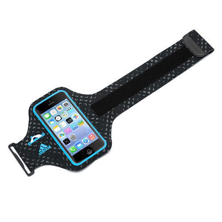 Чехол для iPhone 5, 5S, SE спортивный наручный Griffin (США) Armband Adidas черно-синий
