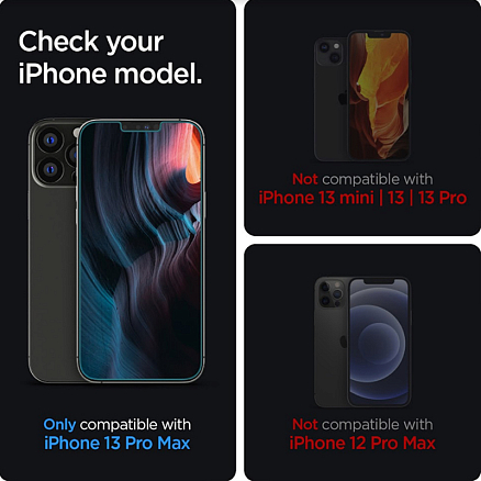 Защитное стекло для iPhone 13 Pro Max, 14 Plus на экран Spigen Glas.TR Slim HD прозрачное