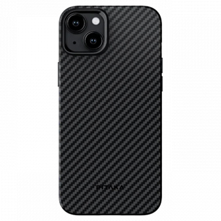 Чехол для iPhone 15 гибридный Pitaka MagEZ 4 черно-серый
