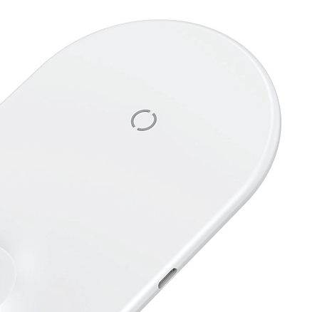 Беспроводная зарядка 2-в-1 для телефона и Apple Watch Baseus Smart New (быстрая зарядка) белая