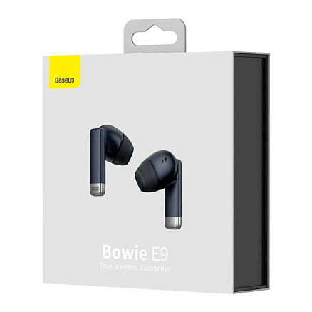 Наушники TWS беспроводные Bluetooth Baseus Bowie E9 вакуумные с микрофоном и активным шумоподавлением черные