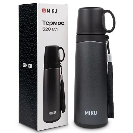 Термос для напитков Miku TH-CLSC-520 520 мл черный