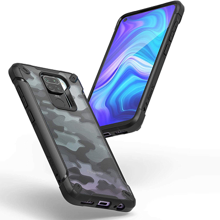 Чехол для Xiaomi Redmi Note 9 гибридный Ringke Fusion X Design Camo черный